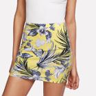 Shein Tropical Print Bodycon Skirt