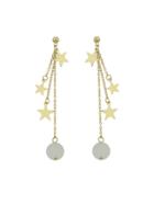 Shein White Multi Layers Chain Brincos Star Pattern Beads Dangle Earrings