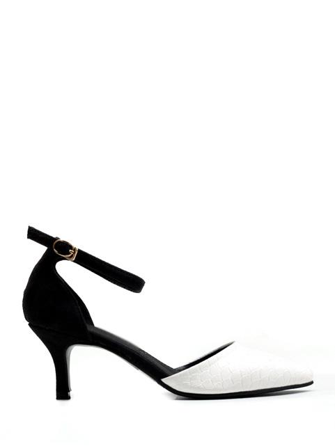 Shein White Ankle Stap Pointed Heeled Sandals