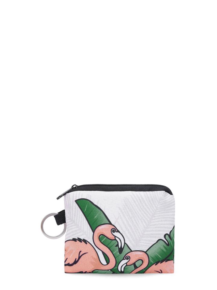 Shein Flamingo & Jungle Print Pouch