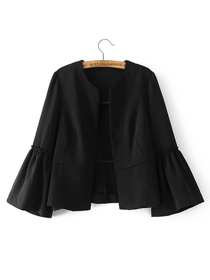 Shein Bell Sleeve Frill Trim Blazer