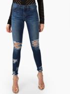Shein Distressed Mid Rise Skinny Jeans Denim