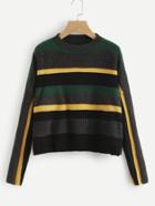 Shein Multi Stripe Drop Shoulder Jumper