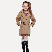 Shein Girls Epaulette Plain Trench Coat With Belt