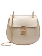 Shein Faux Leather Chain Saddle Bag - Gold