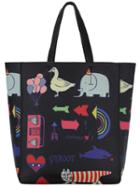 Shein Black Animal Print Two Pieces Tote Bag