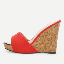 Shein Suede Platform Wedge Mules