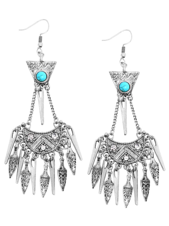 Shein Faux Stone Chandelier Earrings