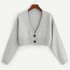 Shein Button Front V-neck Crop Jumper