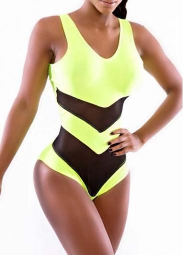 Rosewe Fine Quality Color Block Backless Swimwear For Lady