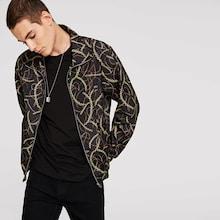 Shein Men Zip Up Chain Print Jacket