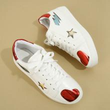 Shein Star & Heart Pattern Sneakers