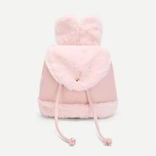 Shein Girls Ear Design Flap Drawstring Backpack