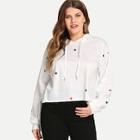 Shein Plus Star Print Drawstring Hoodie