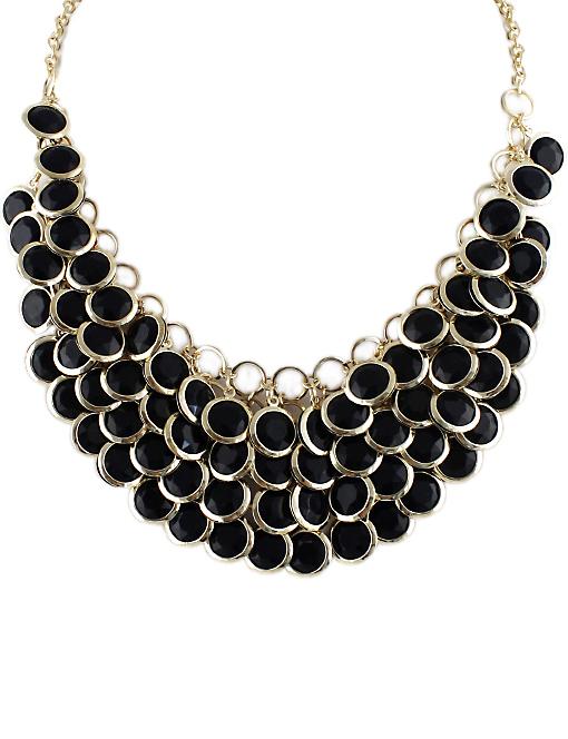 Shein Black Glaze Tassel Chain Necklace