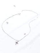 Shein Contrast Rhinestone Pendant Delicate Necklace