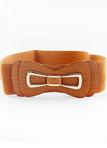 Shein Yellow Elastic Bow Wide Belt