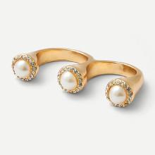Shein Faux Pearl Double Cuff Ring