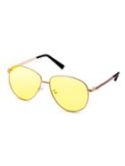 Shein Metal Frame Yellow Lens Retro Style Sunglasses