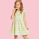 Shein Girls Fruit Print Ruffle Detail Smock Dress