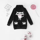 Shein Toddler Girls Cat Print Turtleneck Sweatshirt