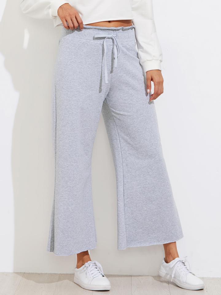 Shein Drawstring Waist Wide Leg Sweatpants