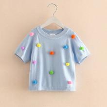 Shein Girls Pom Pom Detail Sweater