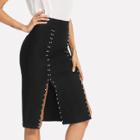 Shein Beaded Detail Split Side Skirt