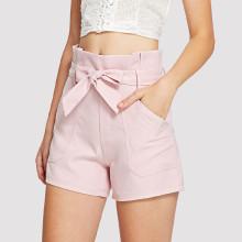 Shein Self Tie Waist Dual Pocket Shorts