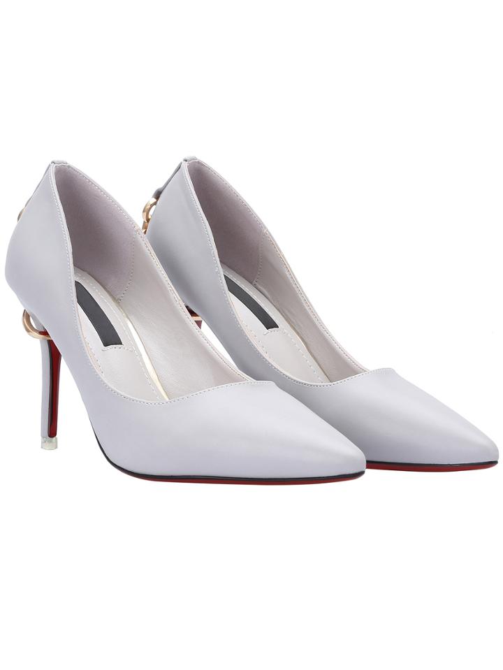 Shein Grey Pointed Toe High Stiletto Heel Pumps