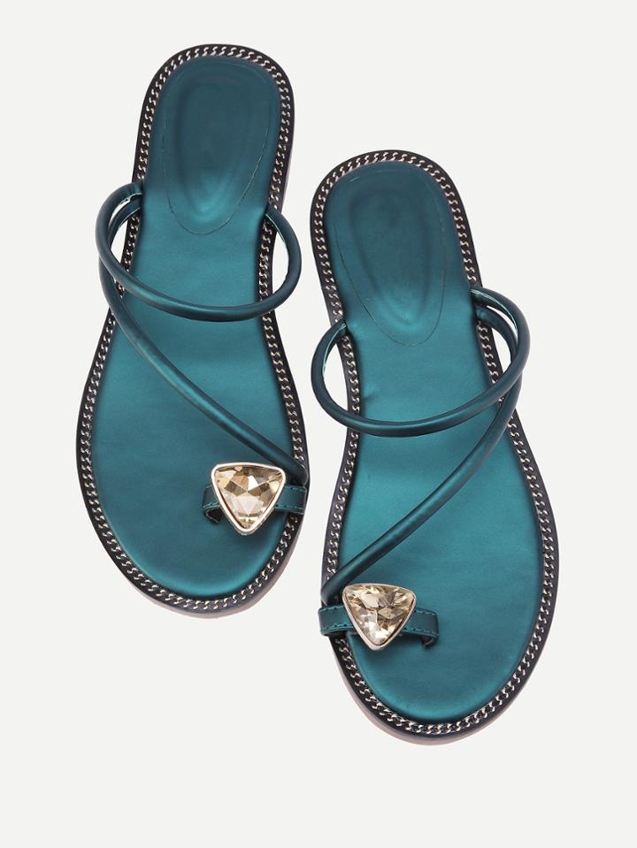 Shein Rhinestone Toe Ring Slider