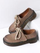 Shein Lace Up Flat Shoes With Velcro