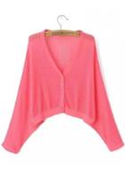 Rosewe Gorgeous Batwing Sleeve V Neck Rose Cardigans For Woman