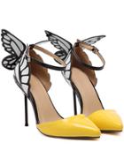 Shein Yellow Point Toe Ankle Strap Butterfly Pumps