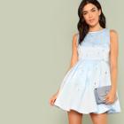 Shein Pearl Embellished Pleated Satin Dress