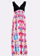 Rosewe Hot Sale Print Design V Neck High Waist Dress