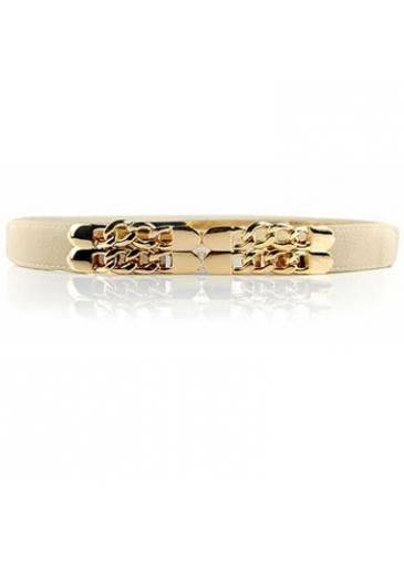 Rosewe Hollow Out Apricot Metal Design Woman Belt