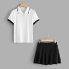Shein Contrast Binding Top & Skirt
