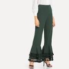 Shein Solid Tasseled Ruffle Hem Pants