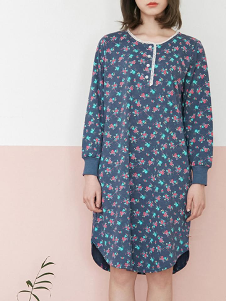 Shein Contrast Lace Calico Print Dress