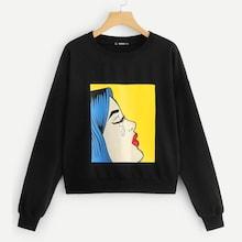 Shein Graphic Print Tunic Pullover