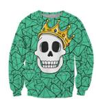 Shein 3d Printing Skull King Sweatshirt