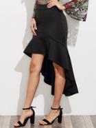 Shein Ruffle Trim High Low Mermaid Skirt