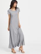 Shein Ruffle Trim Heathered Maxi Tee Dress