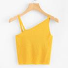Shein Asymmetrical Neck Knit Crop Top