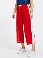 Shein Side Striped Panel Drawstring Waist Crop Pants