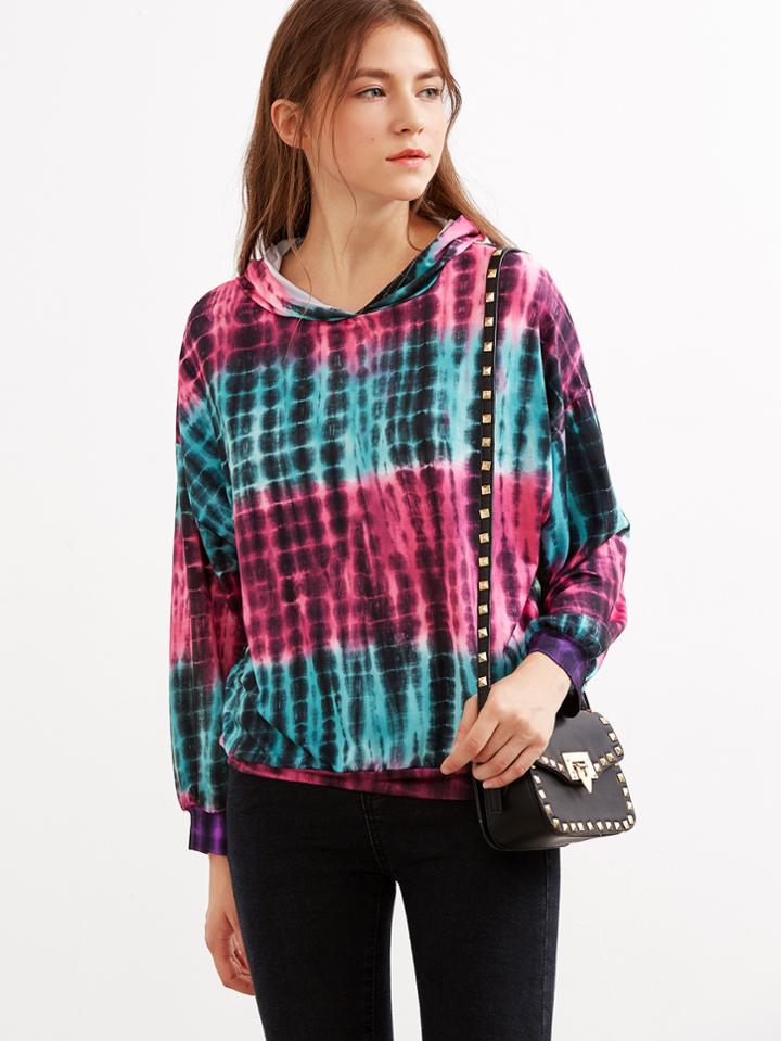 Shein Tie Dye Hooded Sweatshirt