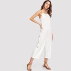 Shein Double Strap Button Up Side Jumpsuit