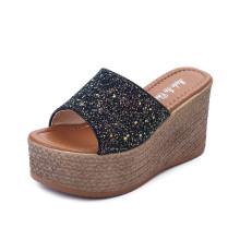 Shein Glitter Wedge Mules
