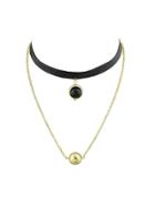 Shein Black Multi Layers Chain Necklace Pu Leather Tattoos Choker Necklace